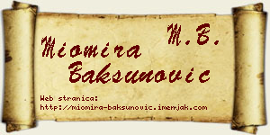 Miomira Bakšunović vizit kartica